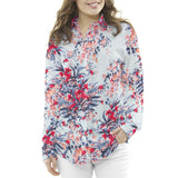 Crepe Satin Birds Light Azuis - Ribes y Casals