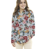 Crepe Rosas Azul Claro - Ribes y Casals