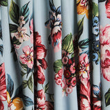 Crepe Rosas Azul Claro - Ribes y Casals