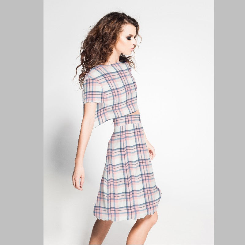 Crepe Impressão Escocês Rosa - Ribes y Casals