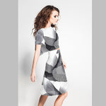 Crepe Diagonal Branca Preto - Ribes y Casals