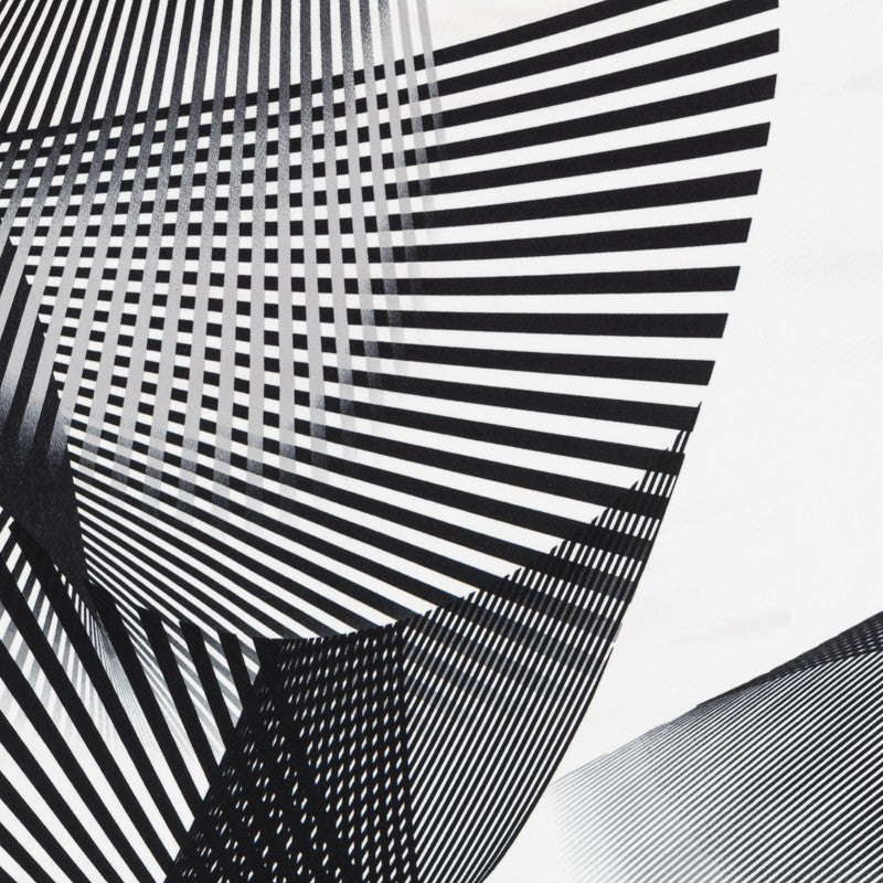 Crepe Diagonal Branca Preto - Ribes y Casals