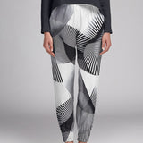 Crepe Diagonal Branca Preto - Ribes y Casals