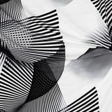 Crepe Diagonal Branca Preto - Ribes y Casals