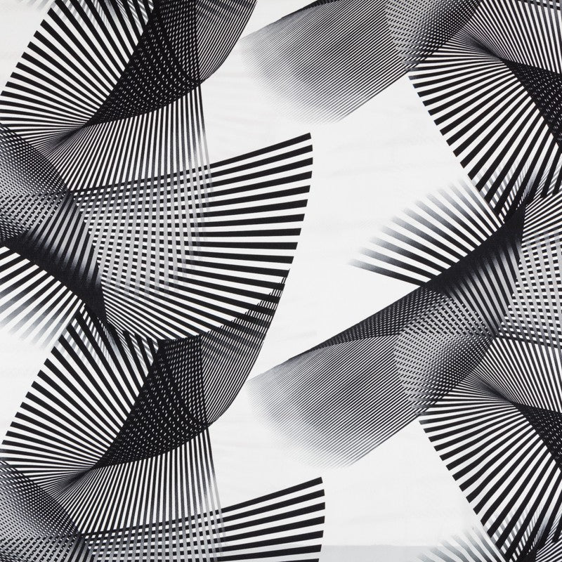 Crepe Diagonal Branca Preto - Ribes y Casals