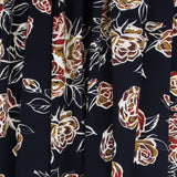 Crepe Elástica Floral Navy - Ribes y Casals