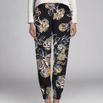 Crepe Elástica Floral Preto - Ribes y Casals