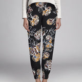 Crepe Elástica Floral Preto - Ribes y Casals