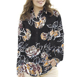 Crepe Elástica Floral Preto - Ribes y Casals