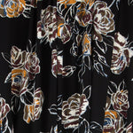 Crepe Elástica Floral Preto - Ribes y Casals