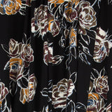 Crepe Elástica Floral Preto - Ribes y Casals