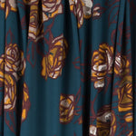 Crepe Elástica Floral Petróleo - Ribes y Casals