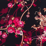 Crepe Estampado Dragão Preto - Ribes y Casals