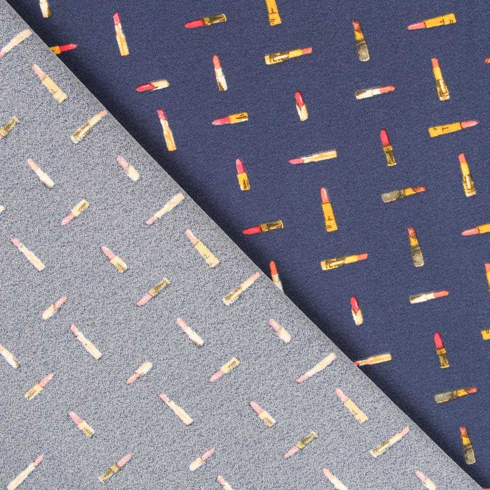 Tecido Crepe Fashion Azul Escuro - Ribes y Casals