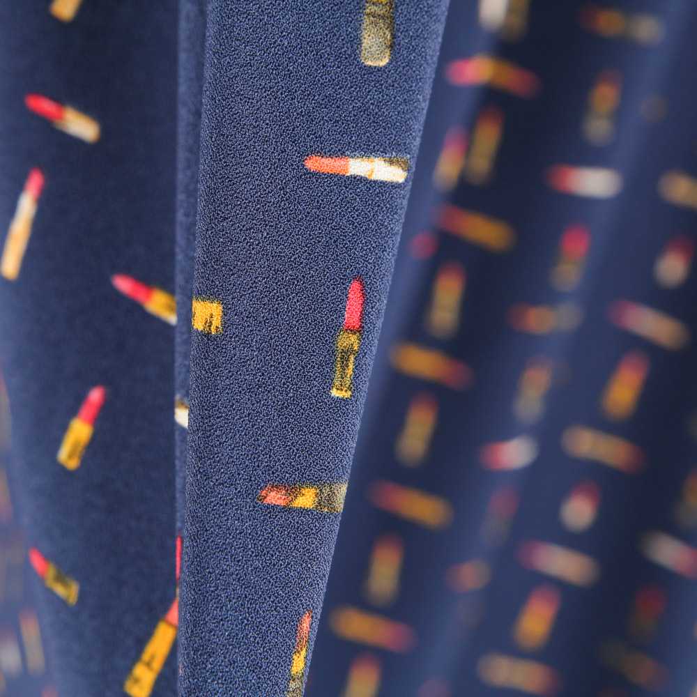 Tecido Crepe Fashion Azul Escuro - Ribes y Casals