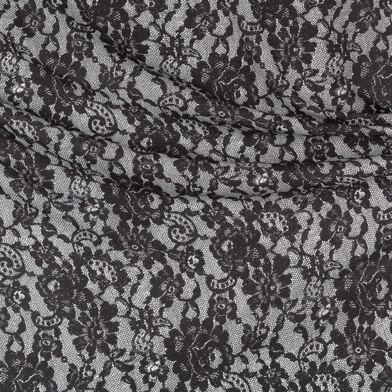 Crepe Marrocain Bouqet Preta - Ribes y Casals