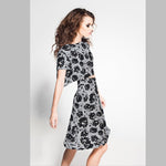 Crepe Marrocain Bouqet Preta - Ribes y Casals