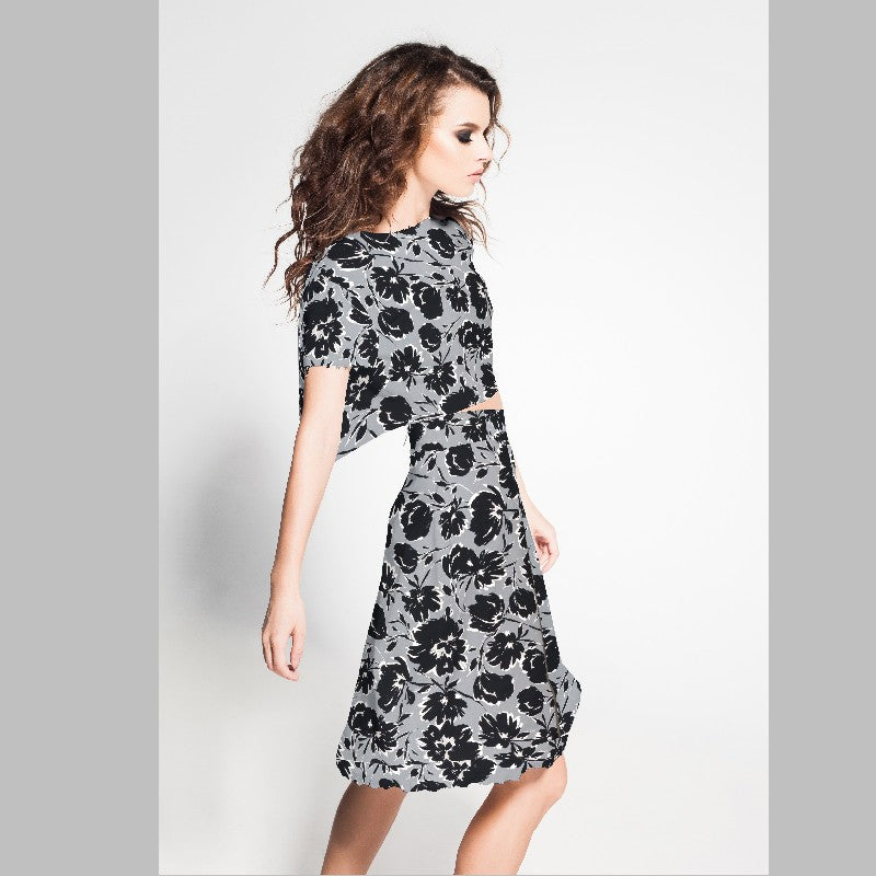 Crepe Marrocain Bouqet Preta - Ribes y Casals