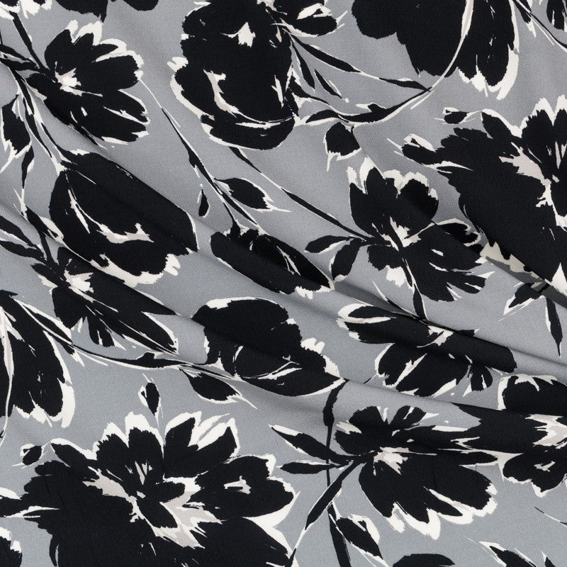 Crepe Marrocain Bouqet Preta - Ribes y Casals