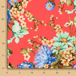 Crepe Floral Coral - Ribes y Casals