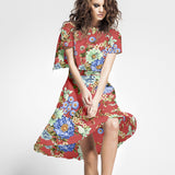 Crepe Floral Coral - Ribes y Casals