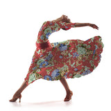 Crepe Floral Coral - Ribes y Casals