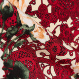 Tecido Crepe Flores Renda Vermelho - Ribes y Casals