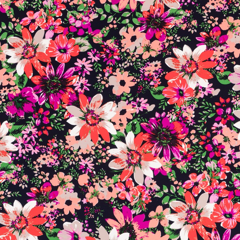 Tecido Crepe Bola Branca Fundo Verde 7 mm - Ribes y Casals