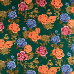 Tecido Crepe Bola Branca Fundo Verde 7 mm - Ribes y Casals