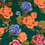 Tecido Crepe Bola Branca Fundo Verde 7 mm - Ribes y Casals