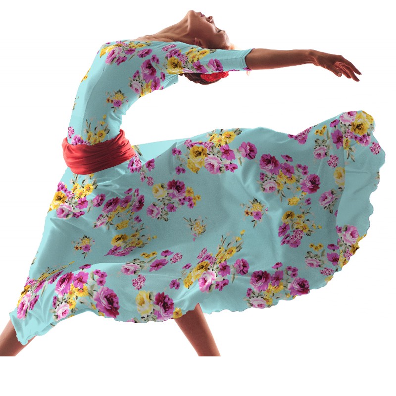 Tecido Crepe Bola Branca Fundo Verde 7 mm - Ribes y Casals