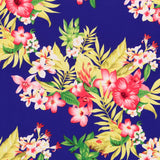 Tecido Crepe Flores Tropical Azulado - Ribes y Casals