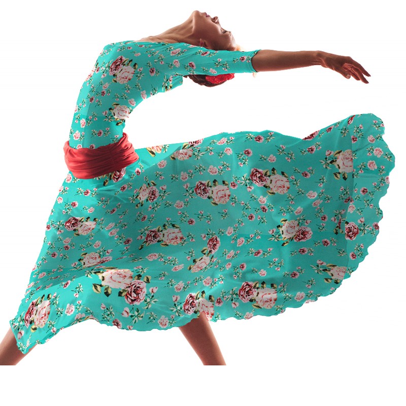 Tecido Crepe Bola Branca Fundo Verde 7 mm - Ribes y Casals