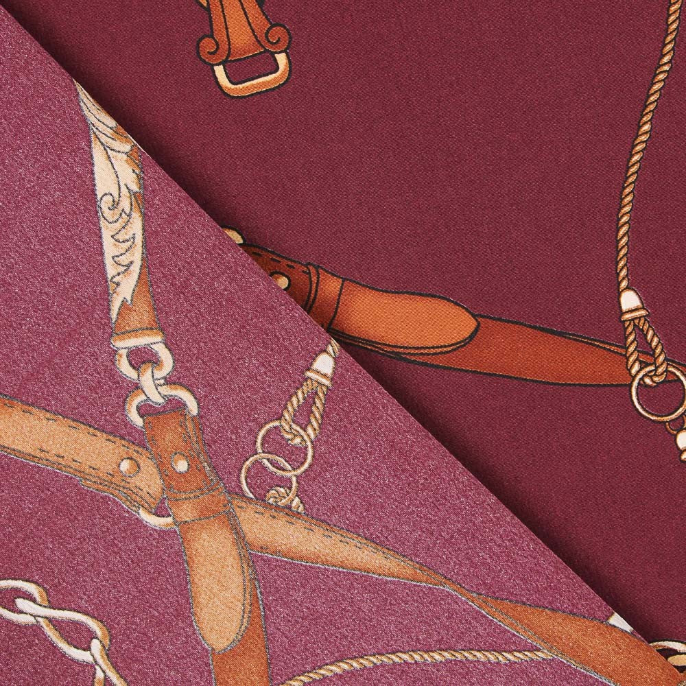 Crepe Hermés Bordô - Ribes y Casals