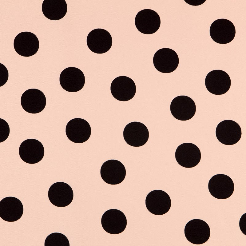 Crepe Lunares Beige 33mm Negro - Ribes y Casals