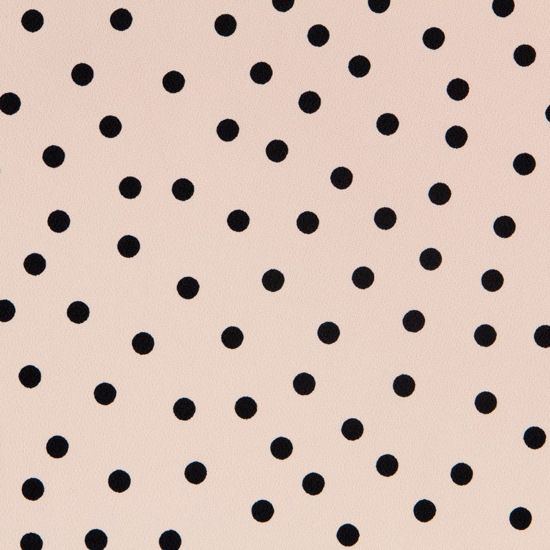 Crepe Lunares Beige 33mm Negro - Ribes y Casals