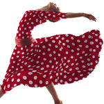 Tecido Crepe Bola Branca Fundo Verde 7 mm - Ribes y Casals