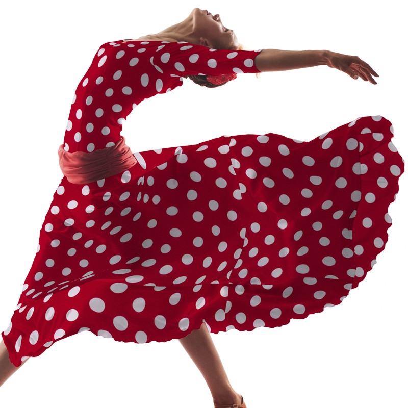 Tecido Crepe Bola Branca Fundo Verde 7 mm - Ribes y Casals