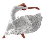 Tecido Crepe Bola Branca Fundo Verde 7 mm - Ribes y Casals