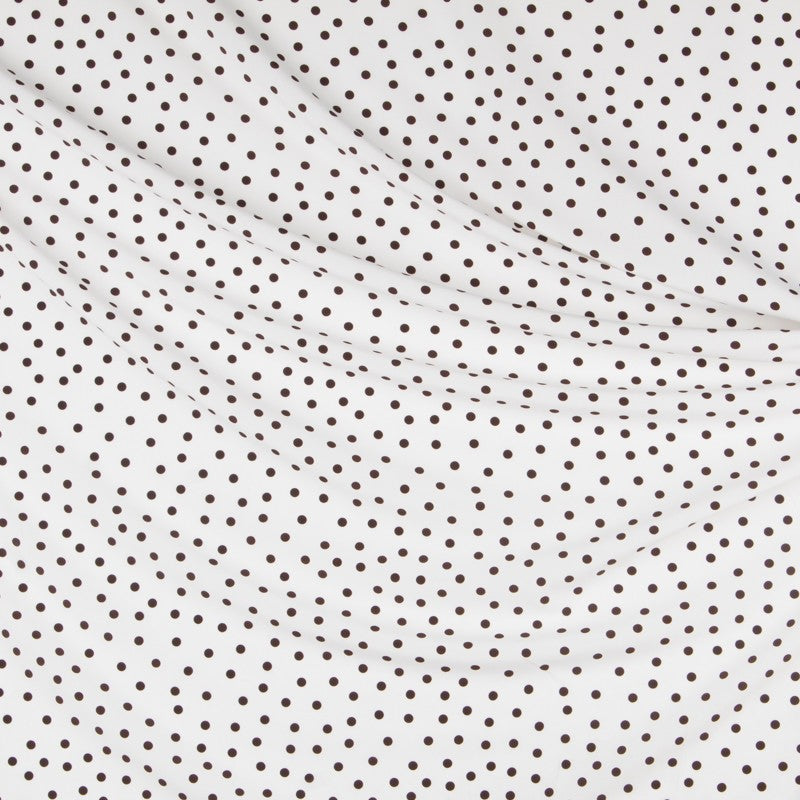 Tecido Crepe Bola Branca Fundo Verde 7 mm - Ribes y Casals