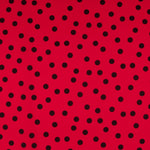 Crepe Lunares Negro 17mm Rojo - Ribes y Casals