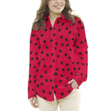 Crepe Lunares Negro 17mm Rojo - Ribes y Casals