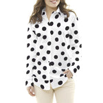 Tecido Crepe Bolinhas Pretas 33mm - Ribes y Casals