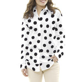 Tecido Crepe Bolinhas Pretas 33mm - Ribes y Casals