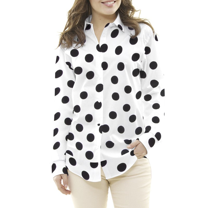 Tecido Crepe Bolinhas Pretas 33mm - Ribes y Casals