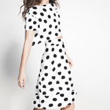 Tecido Crepe Bolinhas Pretas 33mm - Ribes y Casals