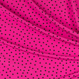 Tecido Crepe Bola Branca Fundo Verde 7 mm - Ribes y Casals