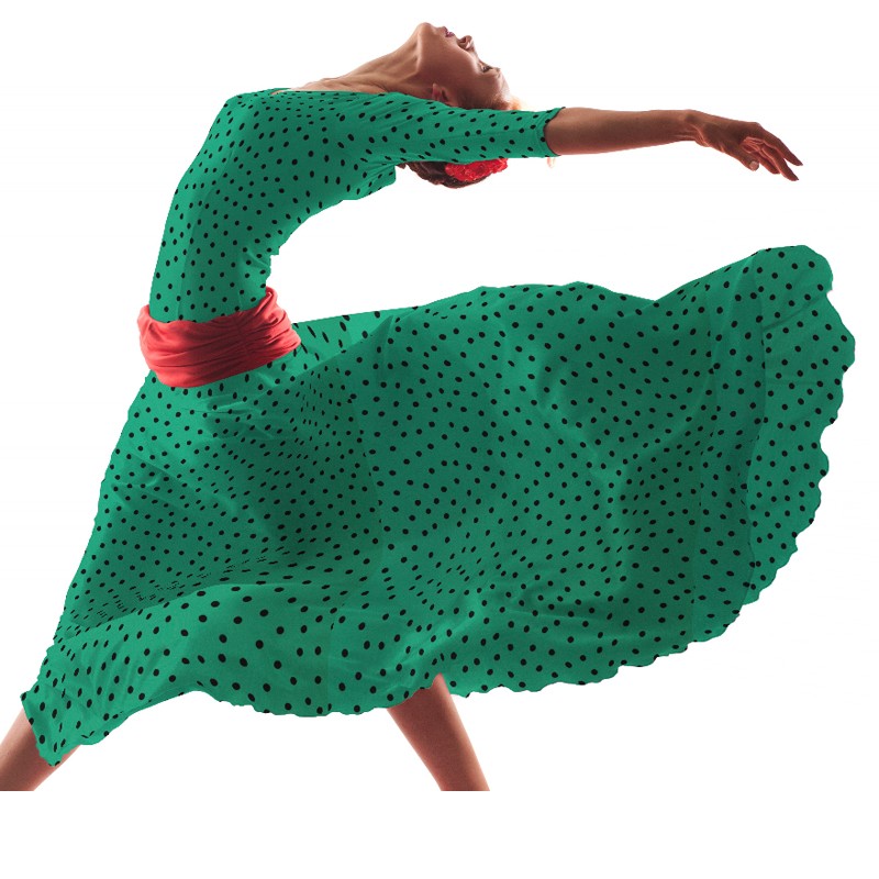 Tecido Crepe Menta Poá - Ribes y Casals