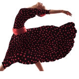 Tecido Crepe Bola Branca Fundo Verde 7 mm - Ribes y Casals