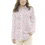 Crepe Lunares Rojo 7mm Blanco - Ribes y Casals